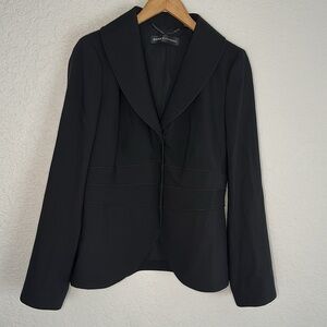 NEW Dana Buchman Black Stretch Wool Blazer Office Career Snaps Fall Classic Prep